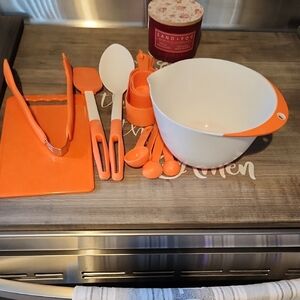 Orange Kitchen Utensil Set with Mixing Bowl - Brand